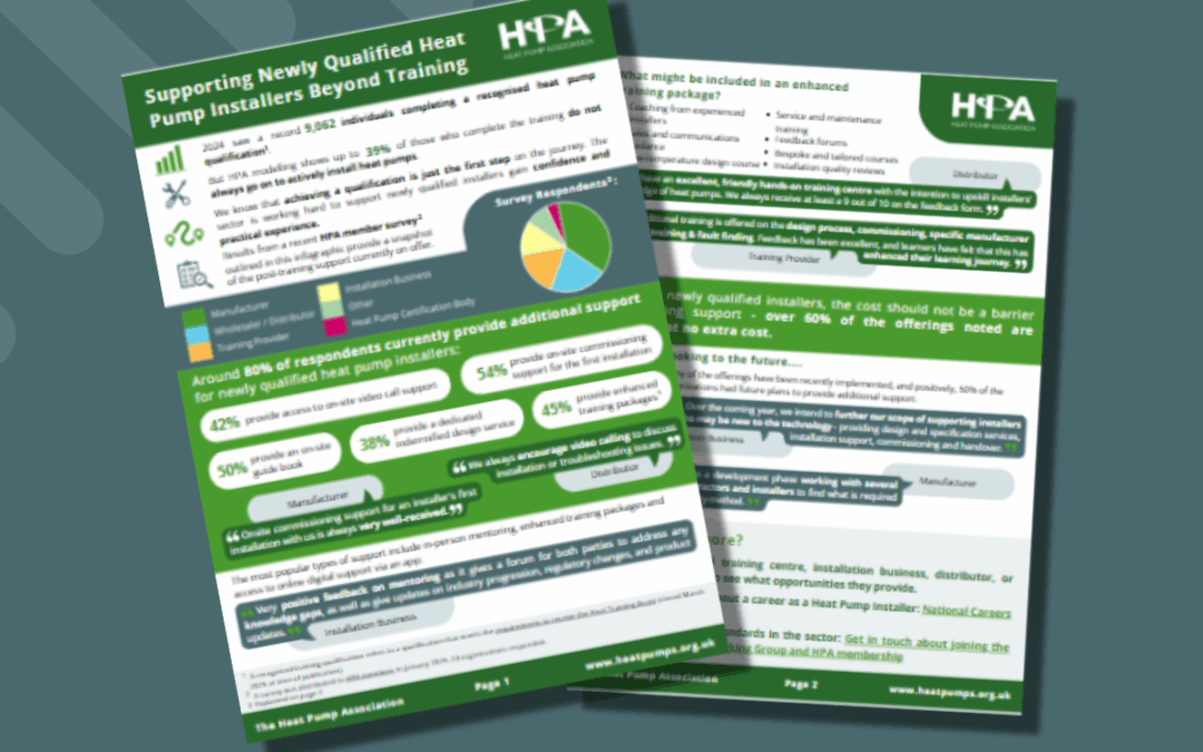 Heat Pump Association highlights the sector’s commitment to supporting newly qualified installers